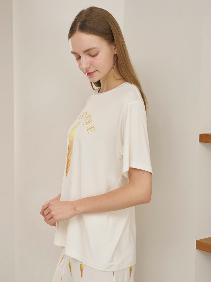 gelato pique「【接触冷感】ソルベワンポイントTシャツ」|ルームウェア|