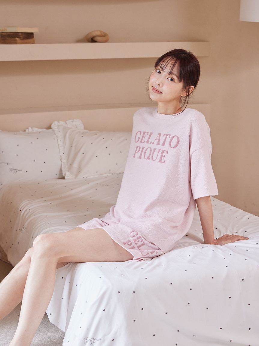 gelato pique「スムーズィーロゴジャガードプルオーバー&ショートパンツセット」|ルームウェア|