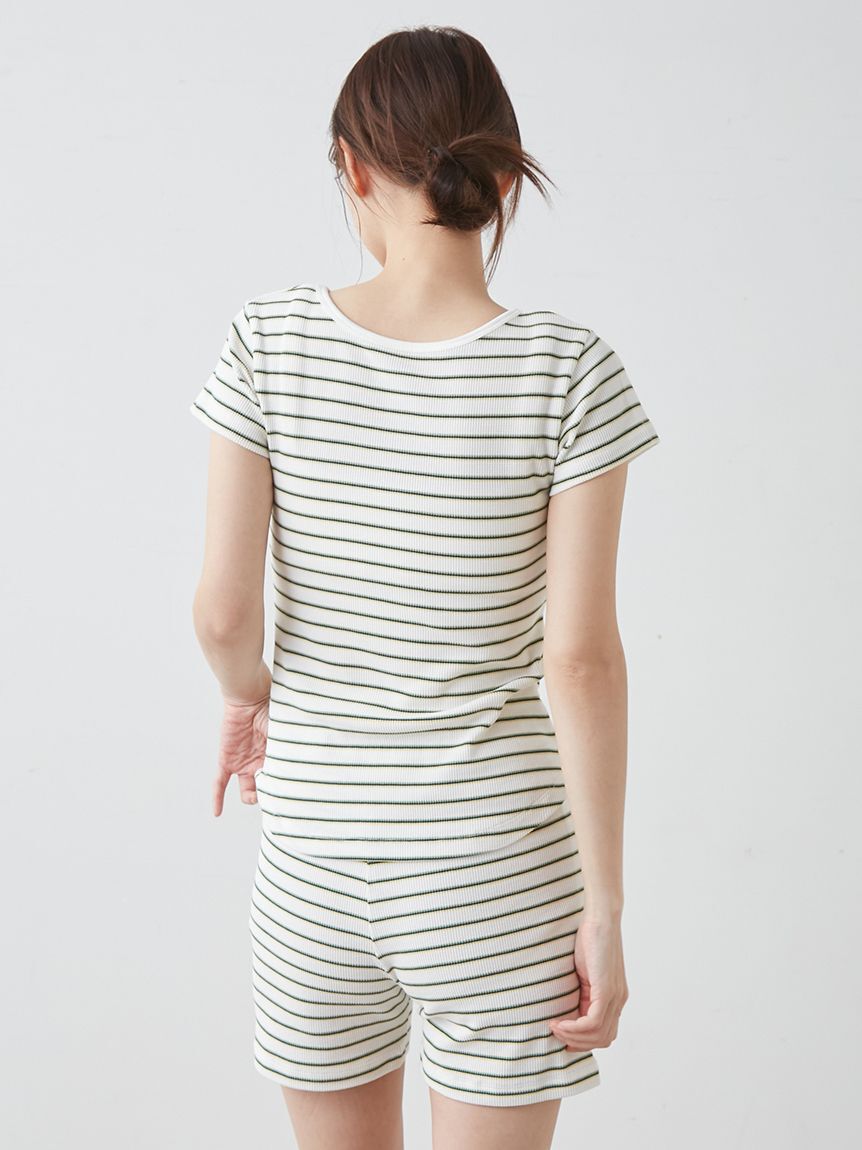 gelato pique「ワッフルボーダーTシャツ」|ルームウェア|