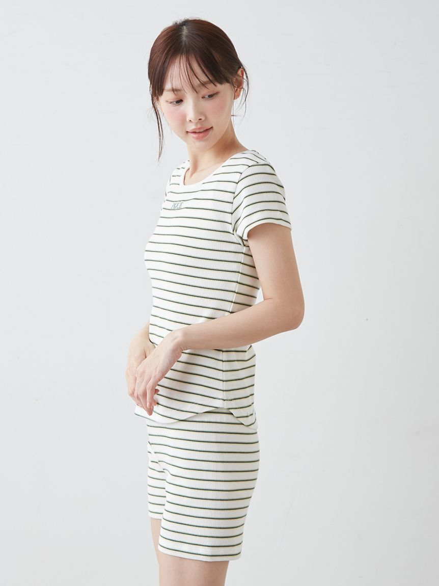 gelato pique「ワッフルボーダーTシャツ」|ルームウェア|