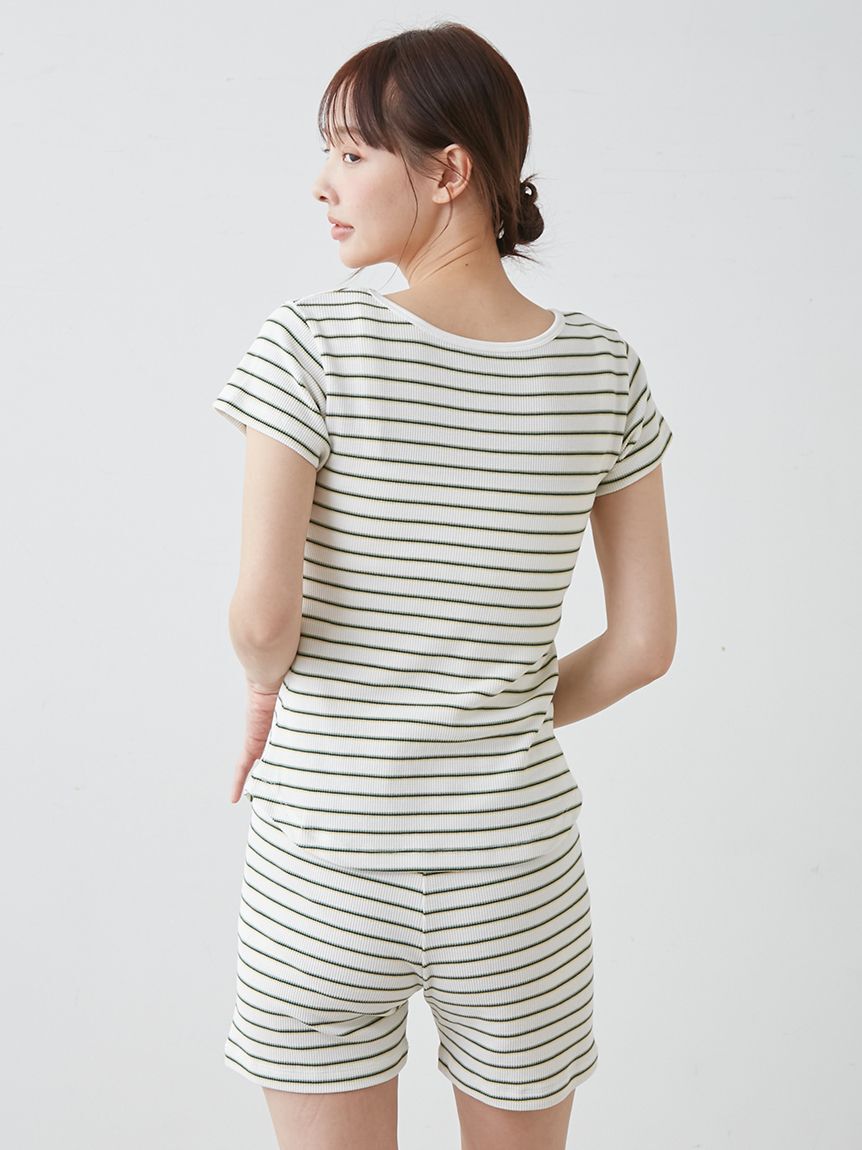 gelato pique「ワッフルボーダーTシャツ」|ルームウェア|