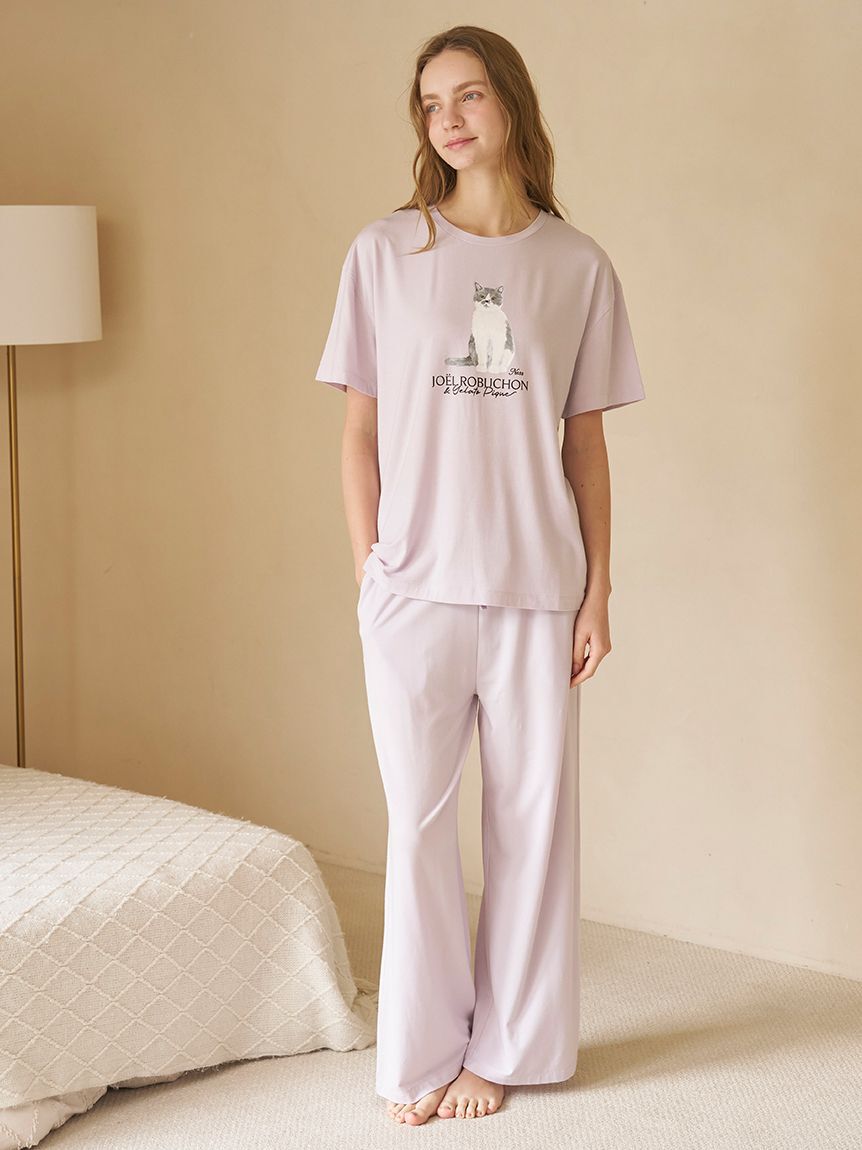 gelato pique「【JOEL ROBUCHON】【持続冷感】CATプリントTシャツ」|ルームウェア|