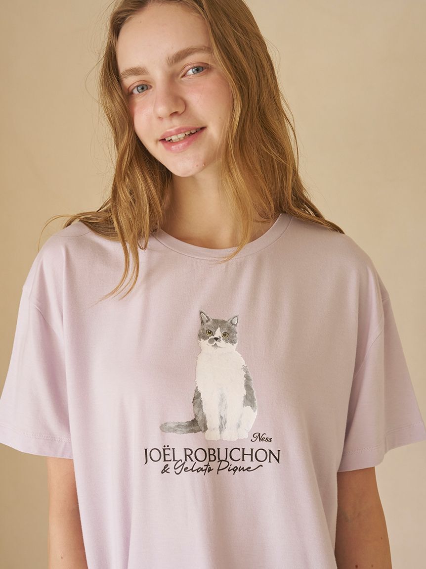 gelato pique「【JOEL ROBUCHON】【持続冷感】CATプリントTシャツ」|ルームウェア|