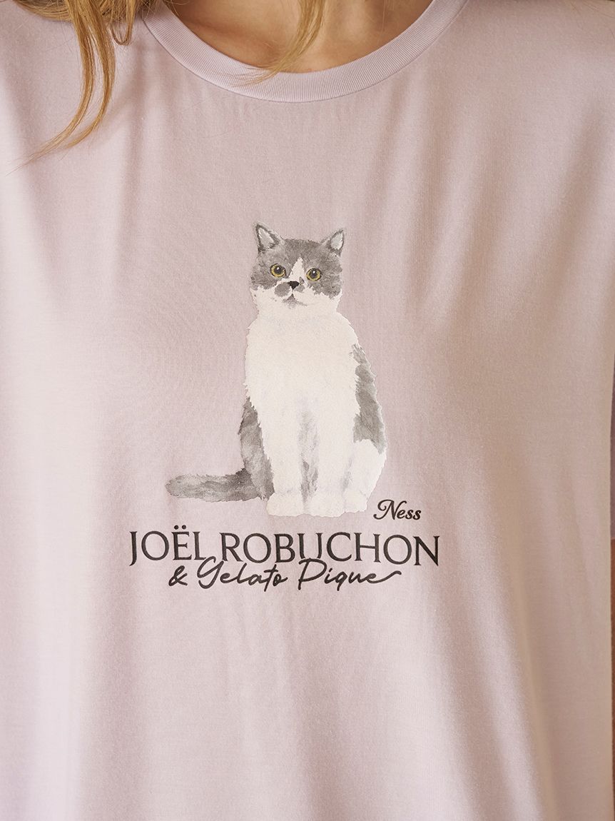 gelato pique「【JOEL ROBUCHON】【持続冷感】CATプリントTシャツ」|ルームウェア|