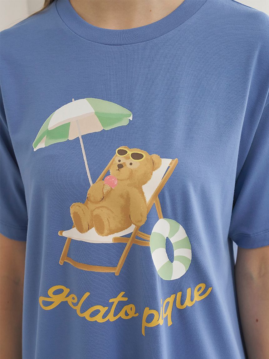 gelato pique「【接触冷感】サマーベアワンポイントワンピース」|ルームウェア|