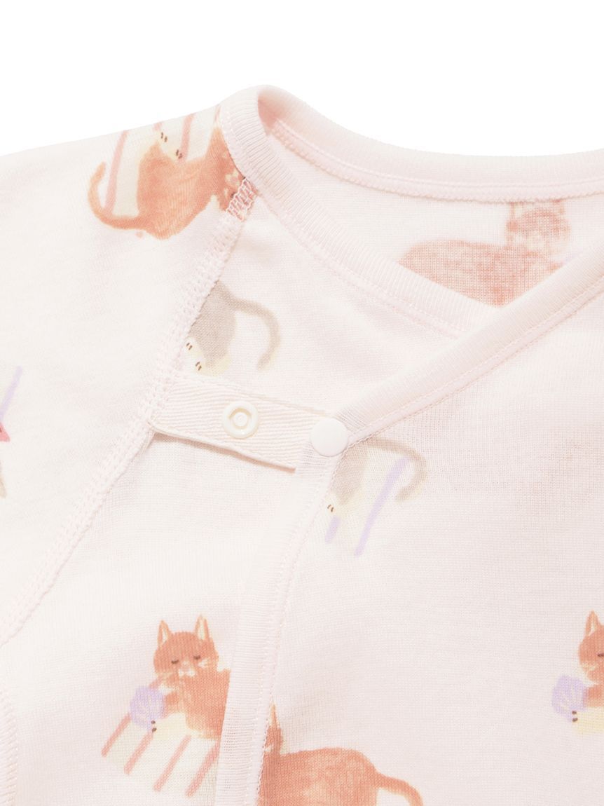 GELATO PIQUE KIDS & BABY「【新生児】シーサイドキャット柄コンビ肌着」|ロンパース|