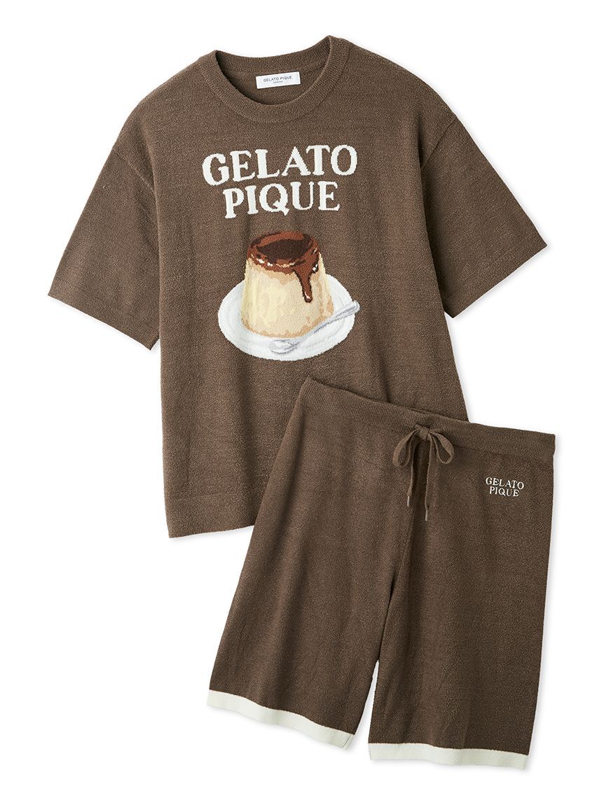 GELATO PIQUE HOMME「【ONLINE限定】【HOMME】スムーズィープリンジャガードプルオーバー&ハーフパンツセット」|ルームウェア|