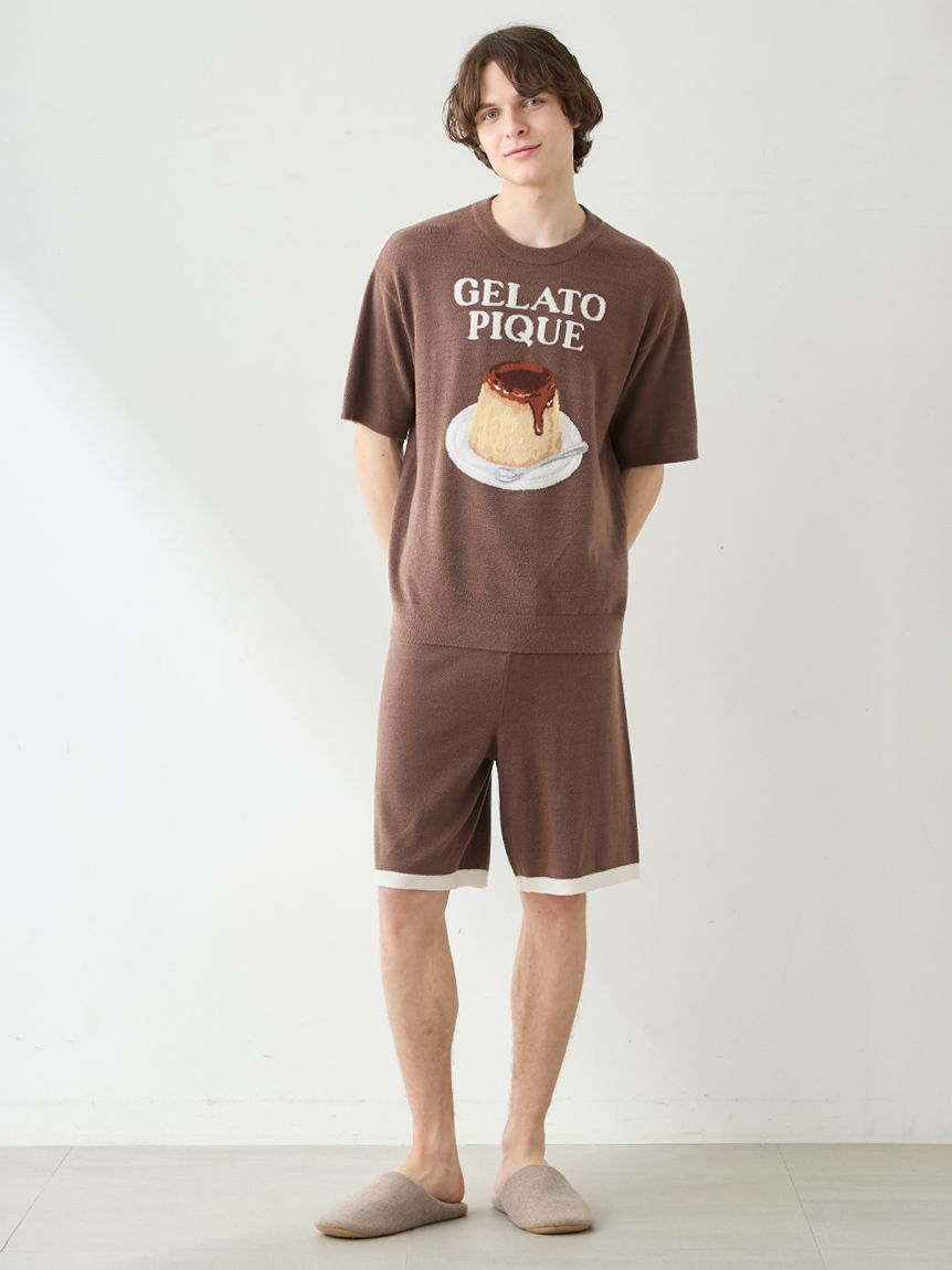 GELATO PIQUE HOMME「【ONLINE限定】【HOMME】スムーズィープリンジャガードプルオーバー&ハーフパンツセット」|ルームウェア|