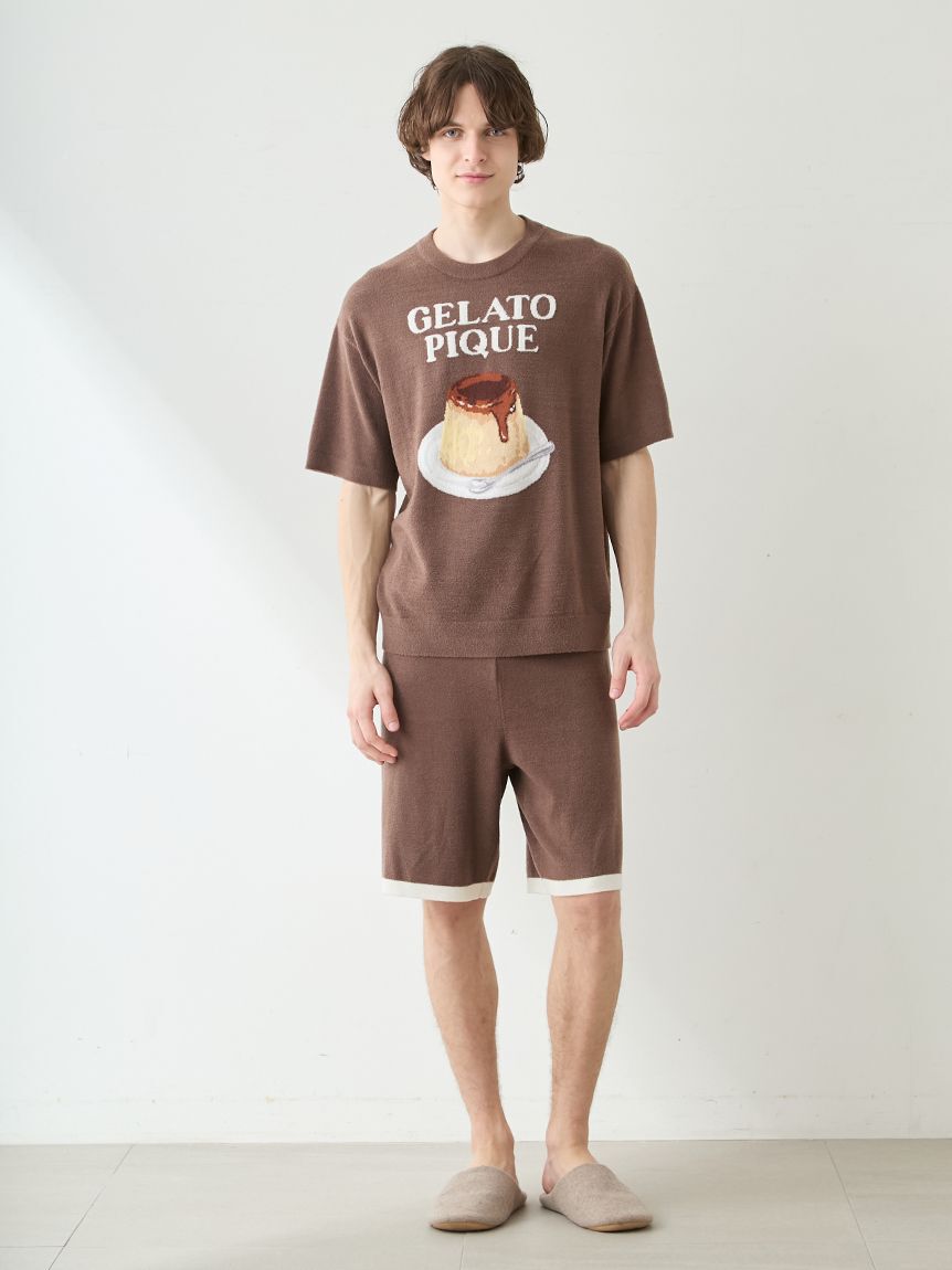 GELATO PIQUE HOMME「【ONLINE限定】【HOMME】スムーズィープリンジャガードプルオーバー&ハーフパンツセット」|ルームウェア|