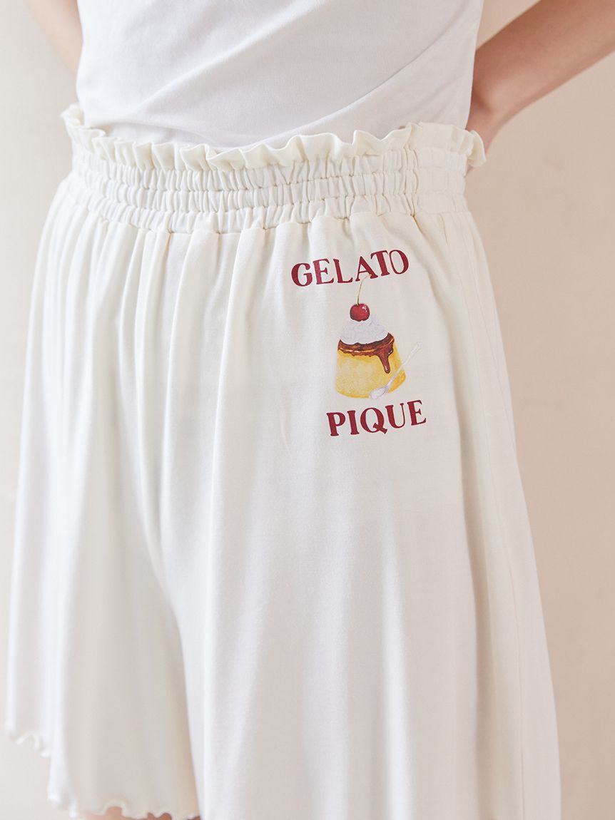 gelato pique「【ONLINE限定】【接触冷感】プリンワンポイントTシャツ&ショートパンツセット」|ルームウェア|
