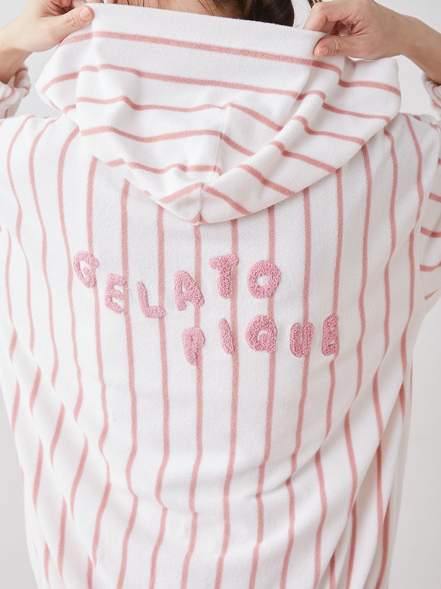 gelato pique「【UVカット】ストライプパイルパーカ」|ルームウェア|