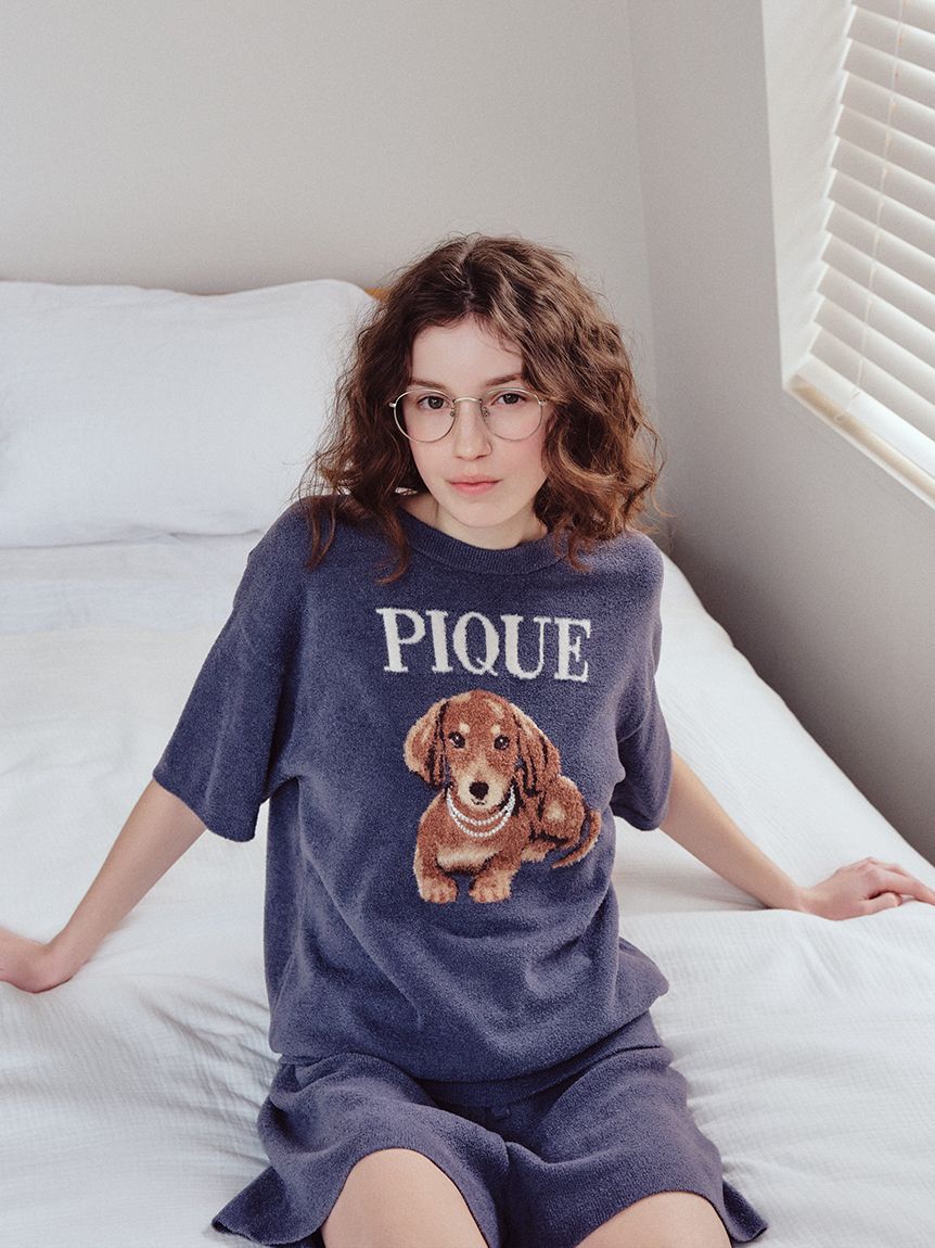 gelato pique「ファッションCATS&DOGSジャガードプルオーバー」|ルームウェア|NVY