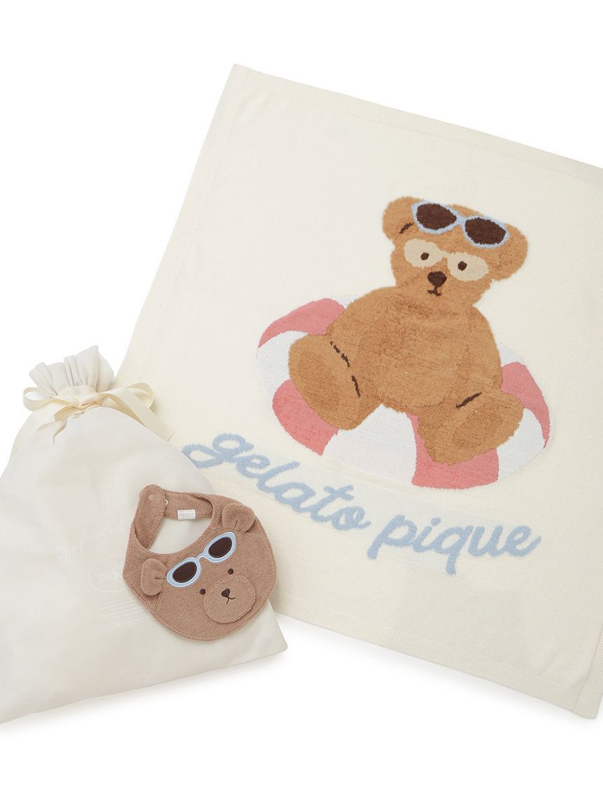 GELATO PIQUE KIDS & BABY「【ラッピング済み】【BABY】サマーベア ジャガードブランケット&スタイSET」|その他ベビー用品|IVR