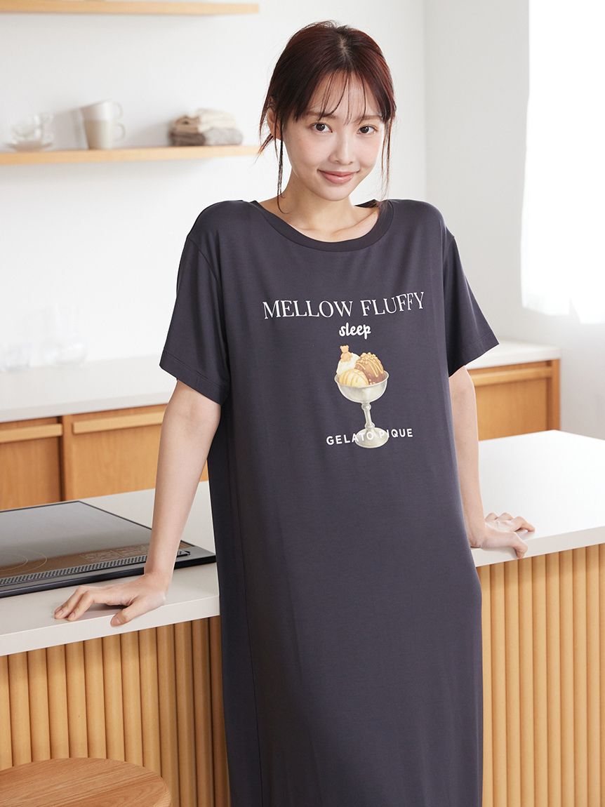 gelato pique「【接触冷感】COOLレーヨンデザートロゴワンピース」|ルームウェア|
