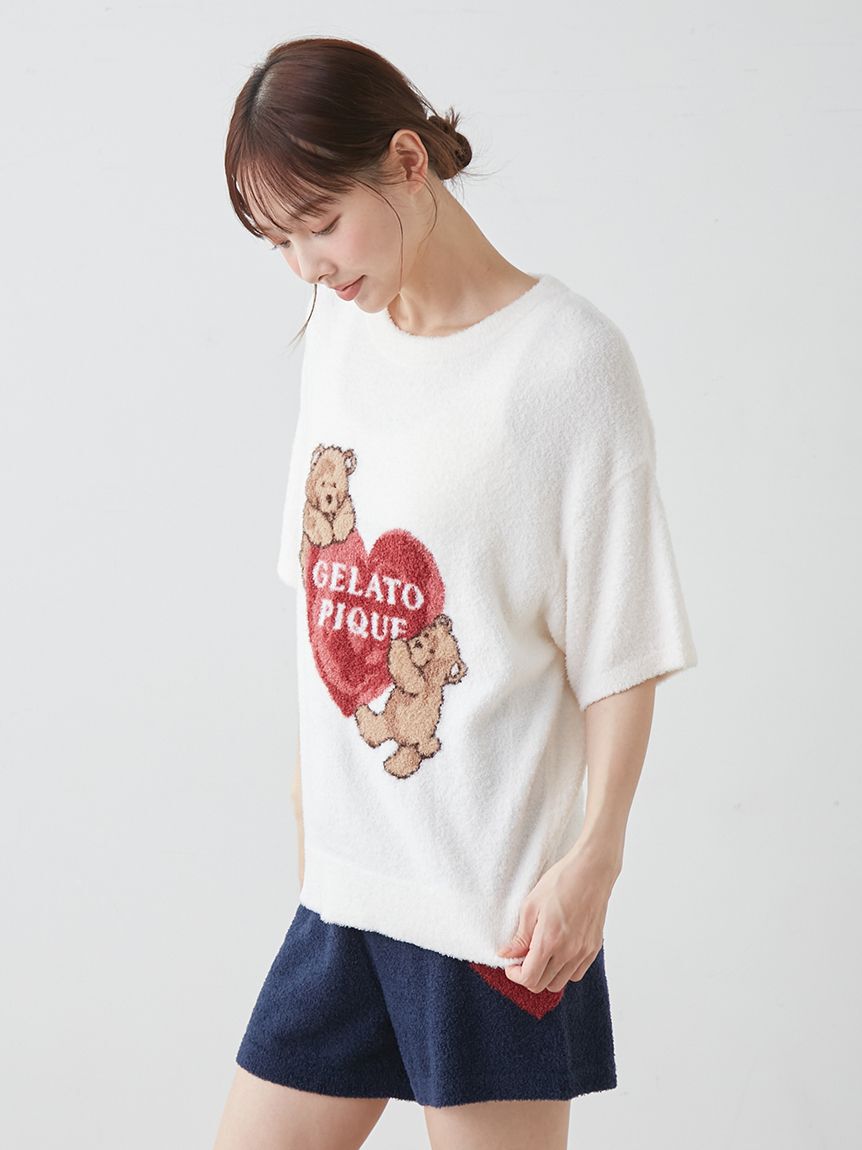 gelato pique「【接触冷感】スムーズィーBEAR　HEART ジャガードプルオーバー」|ルームウェア|
