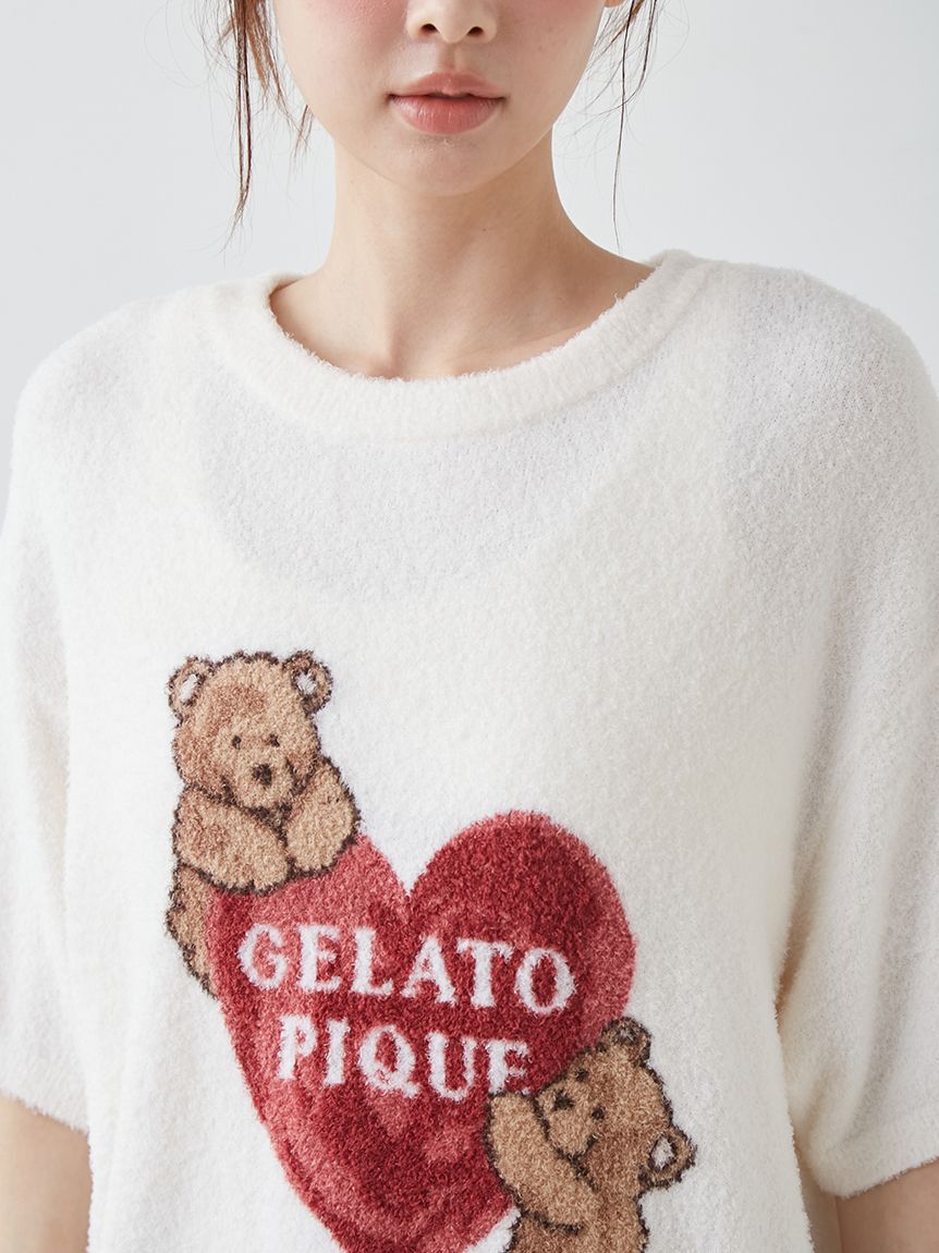 gelato pique「【接触冷感】スムーズィーBEAR　HEART ジャガードプルオーバー」|ルームウェア|