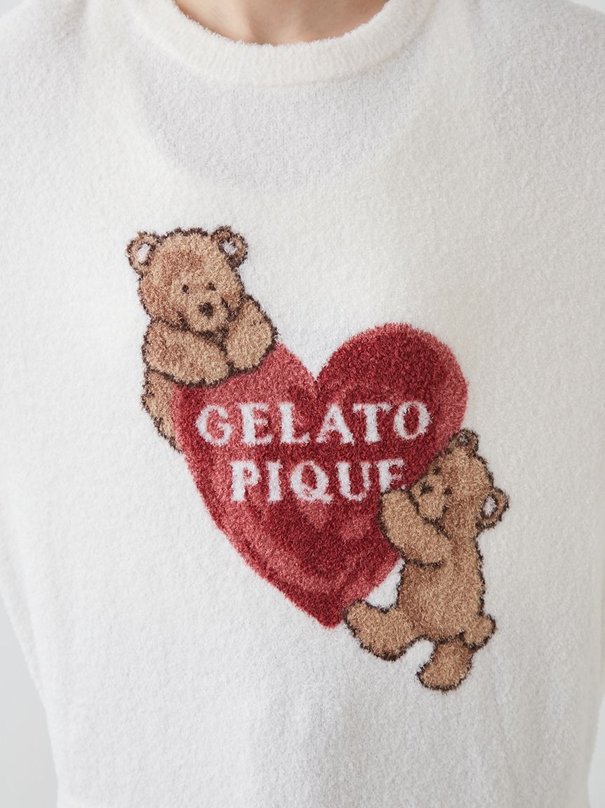 gelato pique「【接触冷感】スムーズィーBEAR　HEART ジャガードプルオーバー」|ルームウェア|