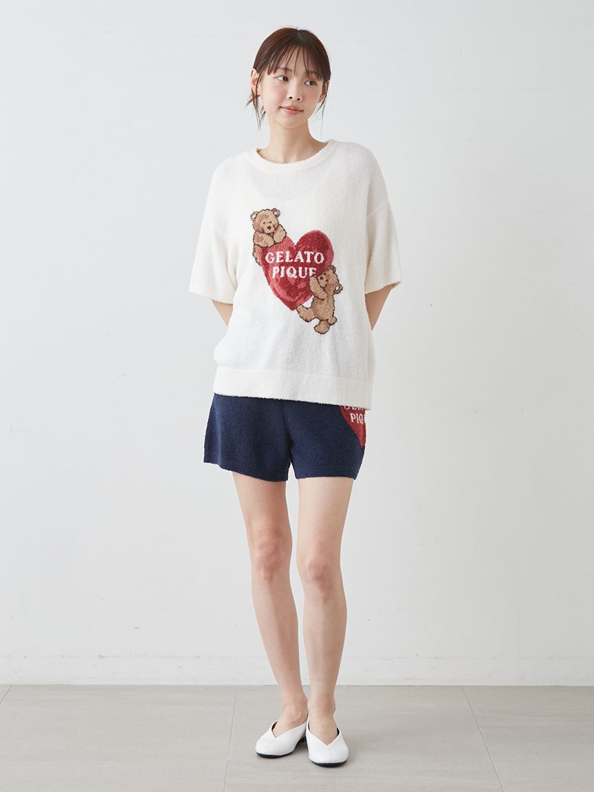 gelato pique「【接触冷感】スムーズィーBEAR　HEART ジャガードプルオーバー」|ルームウェア|