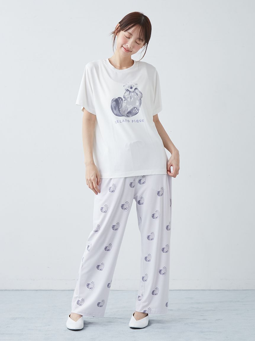 gelato pique「【接触冷感】シーアニマル柄ワンポイントTシャツ」|ルームウェア|