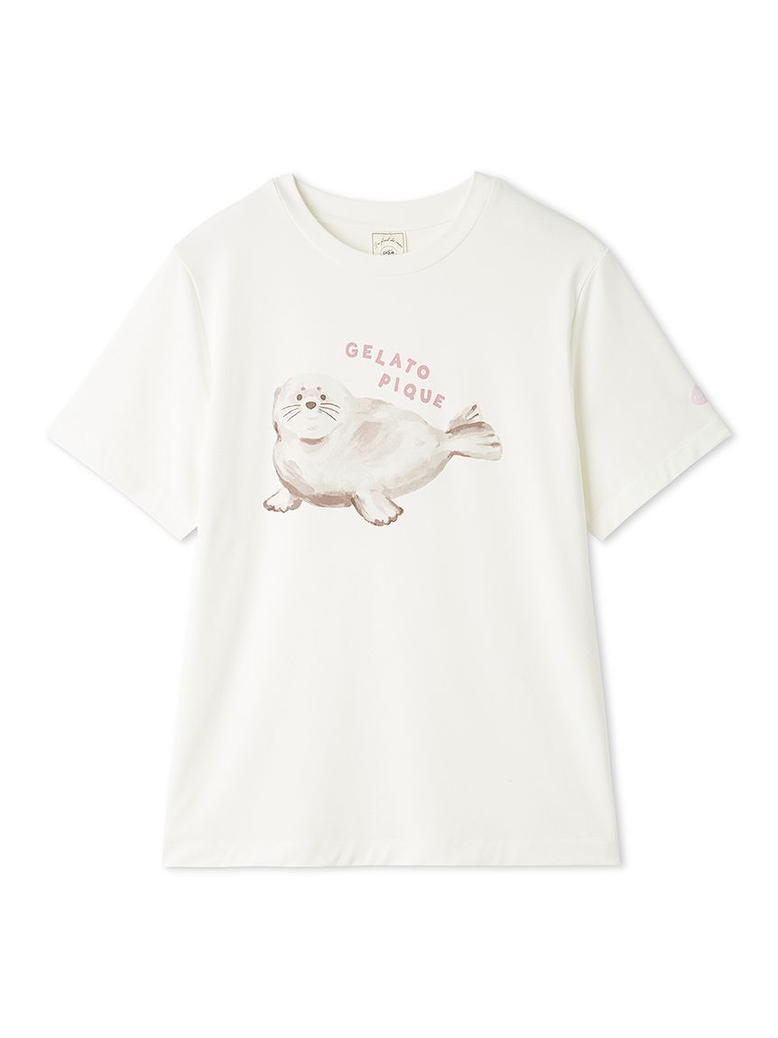 gelato pique「【接触冷感】シーアニマル柄ワンポイントTシャツ」|ルームウェア|