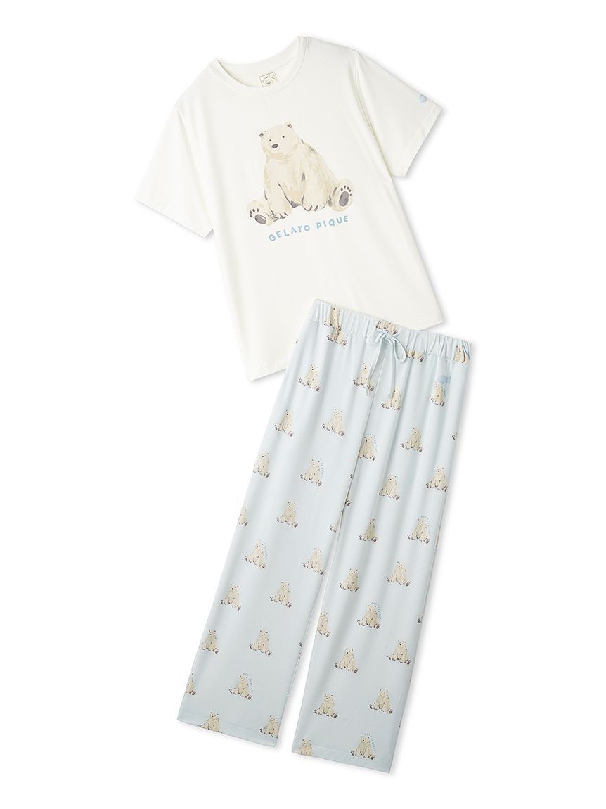 gelato pique「【ONLINE限定】【接触冷感】シーアニマル柄ワンポイントTシャツ&ロングパンツセット」|ルームウェア|MNT