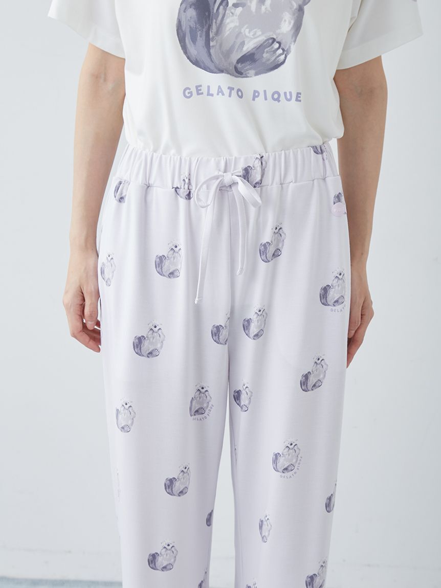gelato pique「【ONLINE限定】【接触冷感】シーアニマル柄ワンポイントTシャツ&ロングパンツセット」|ルームウェア|