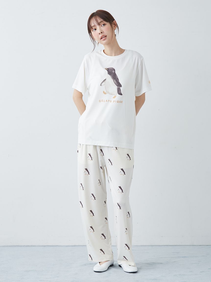 gelato pique「【ONLINE限定】【接触冷感】シーアニマル柄ワンポイントTシャツ&ロングパンツセット」|ルームウェア|