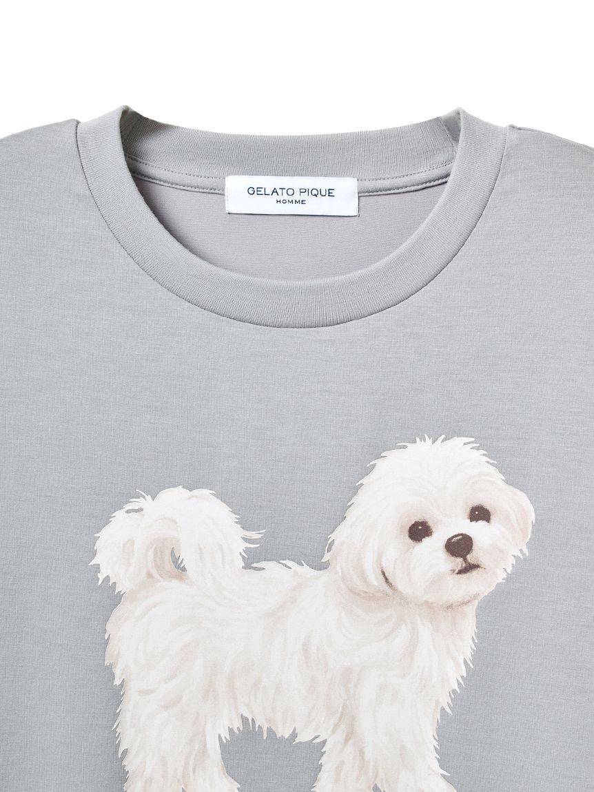 GELATO PIQUE HOMME「【ONLINE限定】【HOMME】お散歩ドッグワンポイントTシャツ&ロングパンツセット」|ルームウェア|