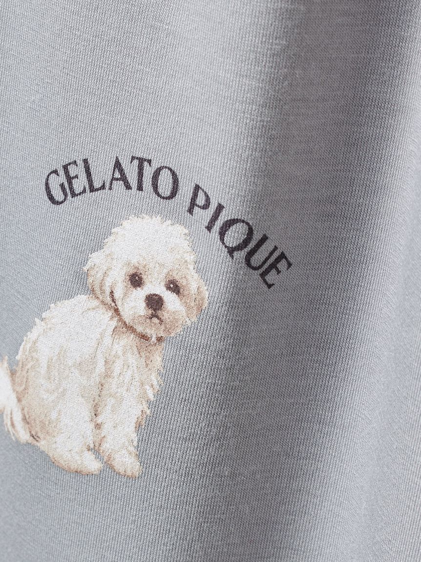 GELATO PIQUE HOMME「【ONLINE限定】【HOMME】お散歩ドッグワンポイントTシャツ&ロングパンツセット」|ルームウェア|