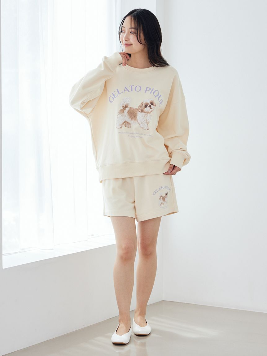 gelato pique「【UVカット】お散歩ドッグ裏毛ショートパンツ」|ルームウェア|