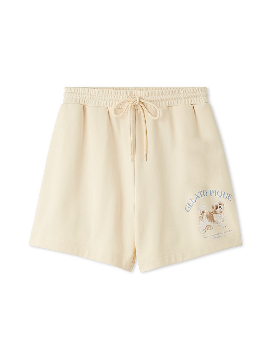gelato pique「【UVカット】お散歩ドッグ裏毛ショートパンツ」|ルームウェア|