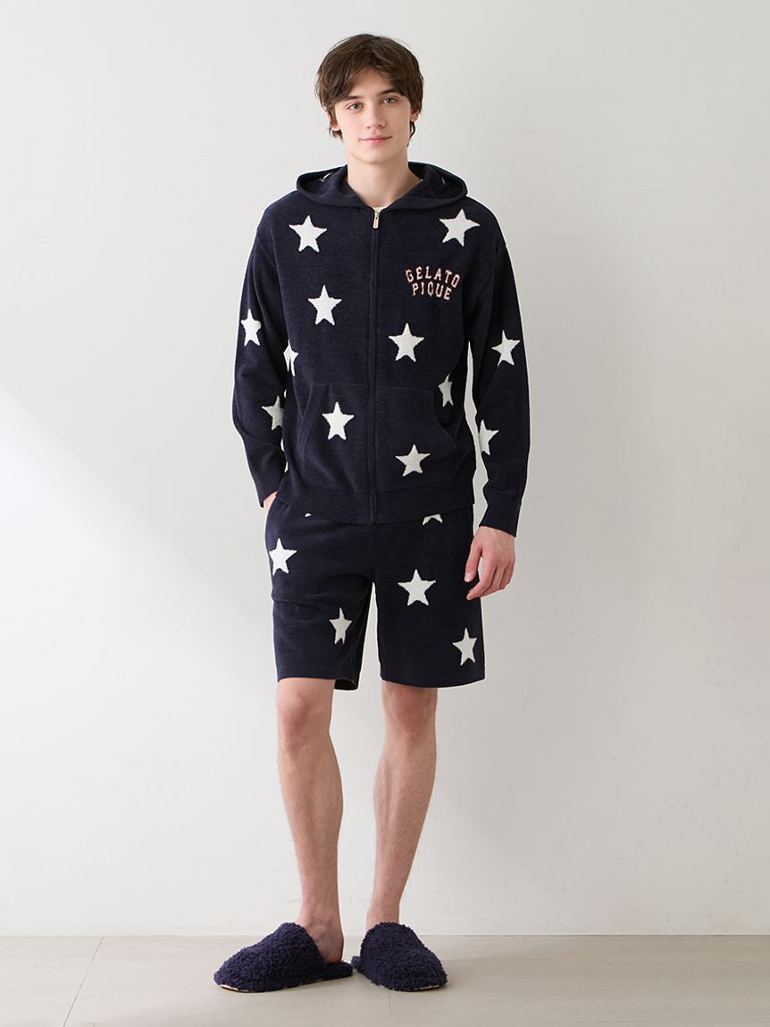 gelato pique「【UNISEX】エアリーモコカレッジスタージャガードハーフパンツ」|ルームウェア|