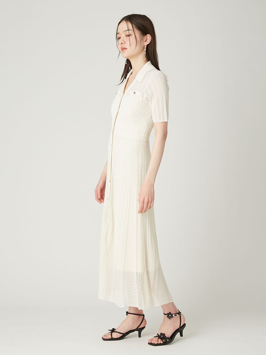 FRAY I.D「アイレットレースニットワンピース」|ワンピース|