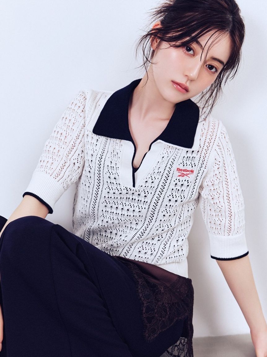 FRAY I.D「【Reebok&times;FRAY I.D】ポロカラーメッシュニットプルオーバー」|ニット・セーター|