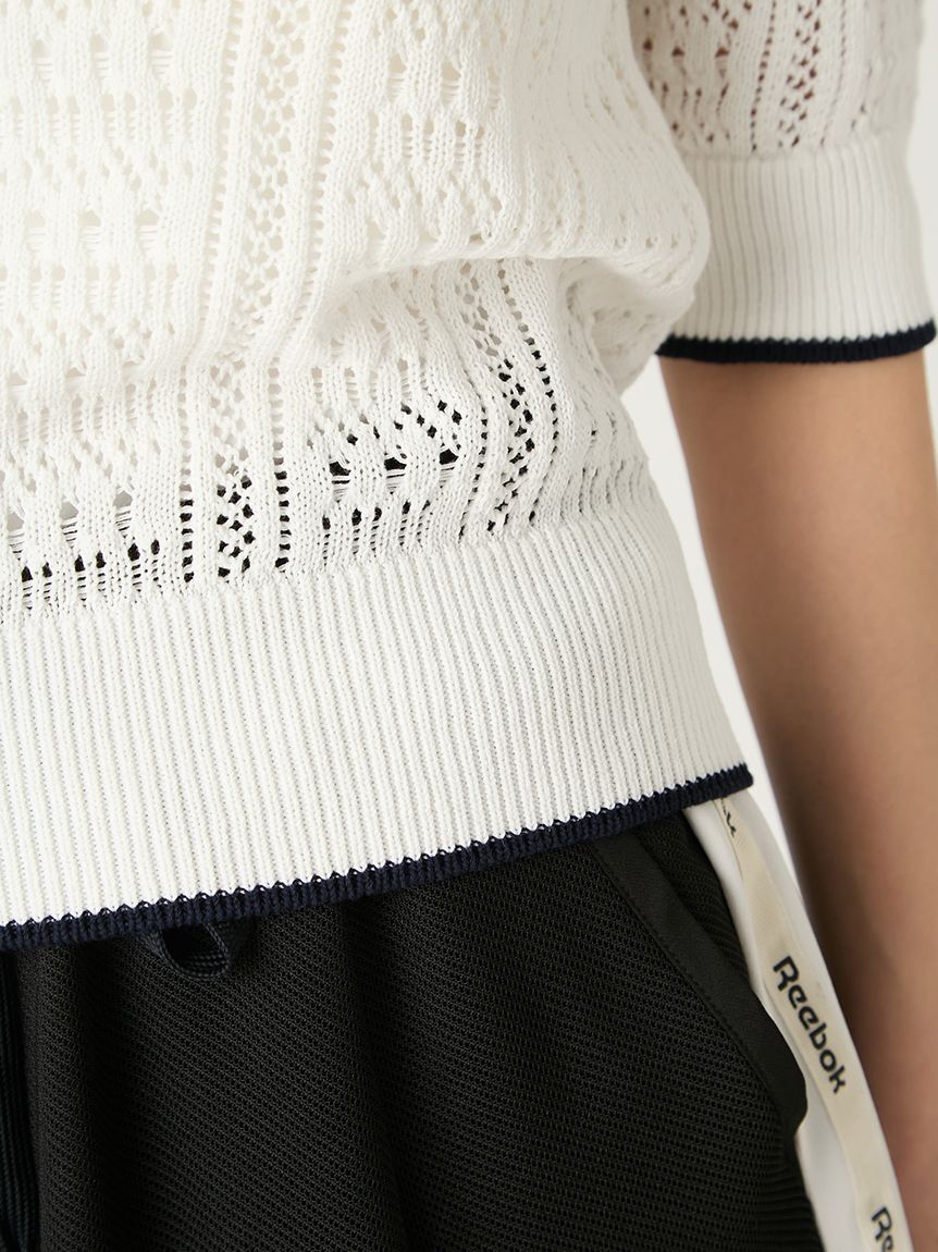 FRAY I.D「【Reebok&times;FRAY I.D】ポロカラーメッシュニットプルオーバー」|ニット・セーター|