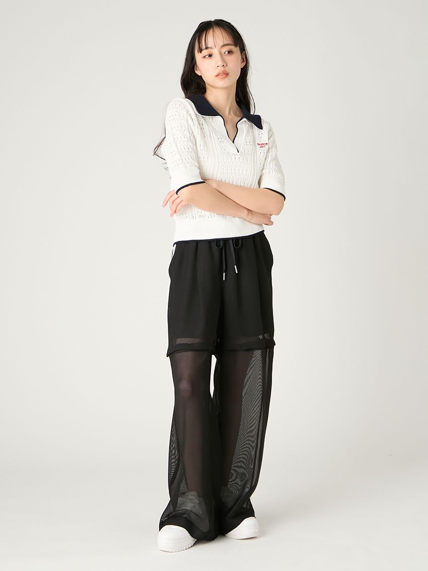 FRAY I.D「【Reebok&times;FRAY I.D】ポロカラーメッシュニットプルオーバー」|ニット・セーター|