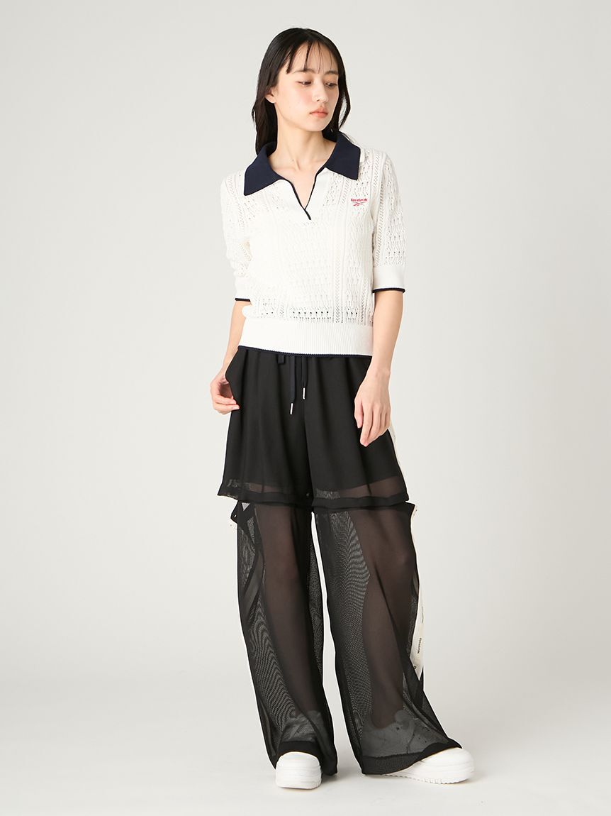 FRAY I.D「【Reebok&times;FRAY I.D】ポロカラーメッシュニットプルオーバー」|ニット・セーター|