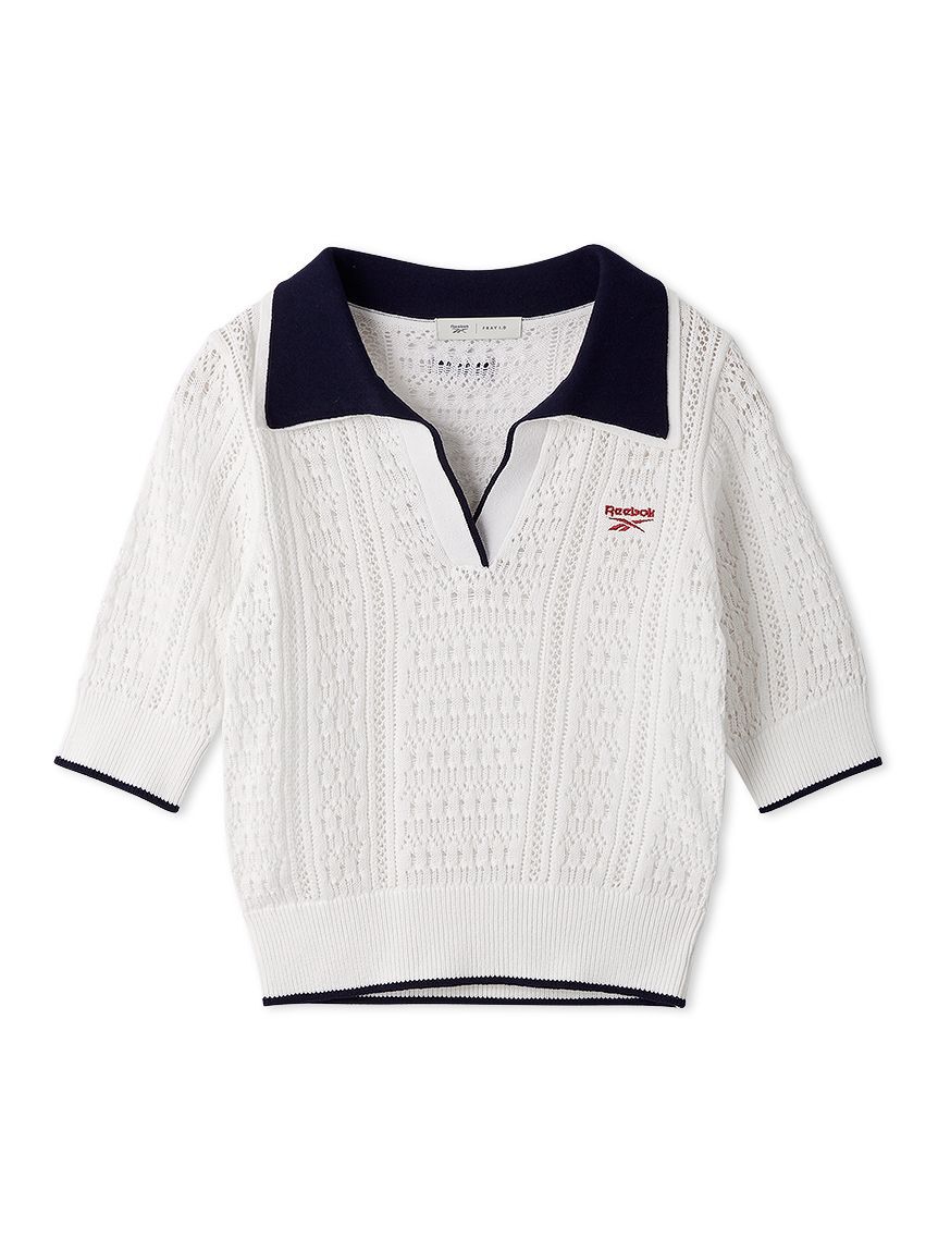 FRAY I.D「【Reebok&times;FRAY I.D】ポロカラーメッシュニットプルオーバー」|ニット・セーター|