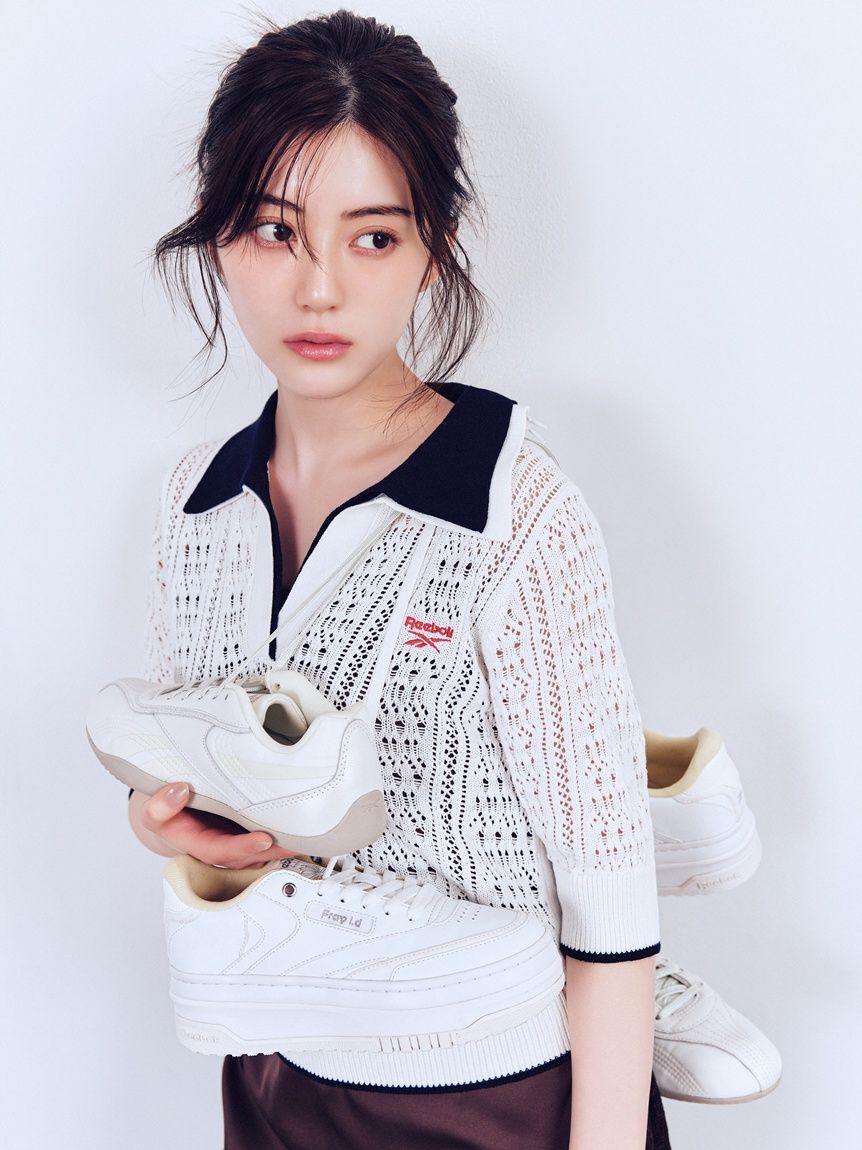 FRAY I.D「【Reebok&times;FRAY I.D】ポロカラーメッシュニットプルオーバー」|ニット・セーター|