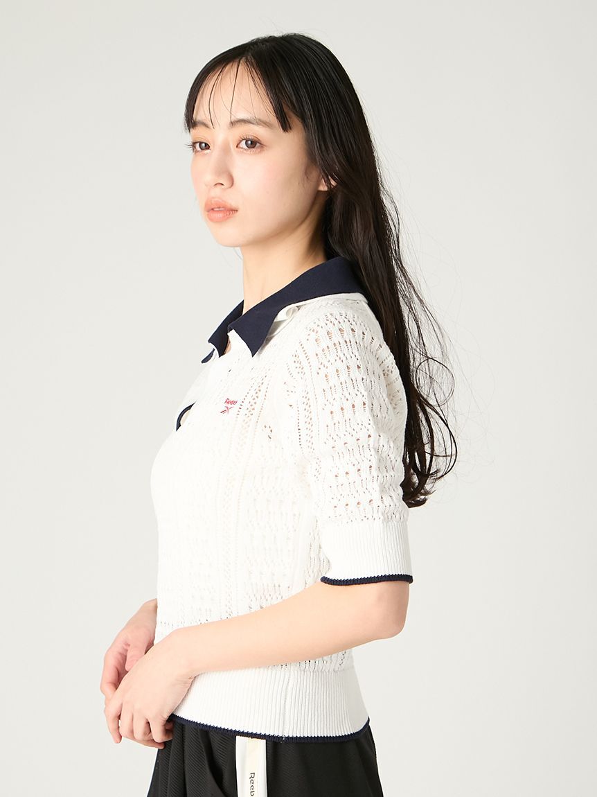 FRAY I.D「【Reebok&times;FRAY I.D】ポロカラーメッシュニットプルオーバー」|ニット・セーター|