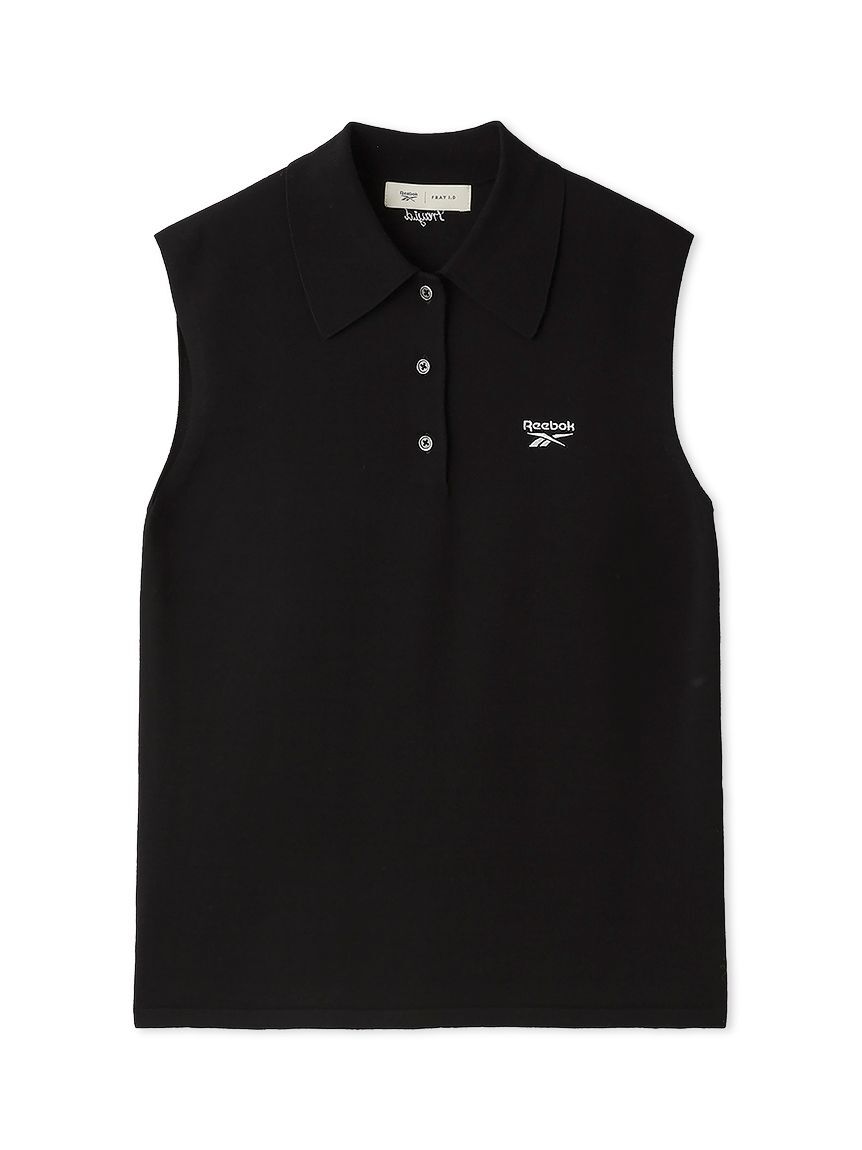 FRAY I.D「【Reebok】ノースリポロニット／ウォッシャブル」|ニット・セーター|BLK