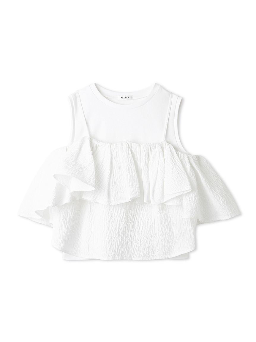 FRAY I.D「2wayジャガードブラウス&times;カットソーセット」|シャツ・ブラウス|WHT