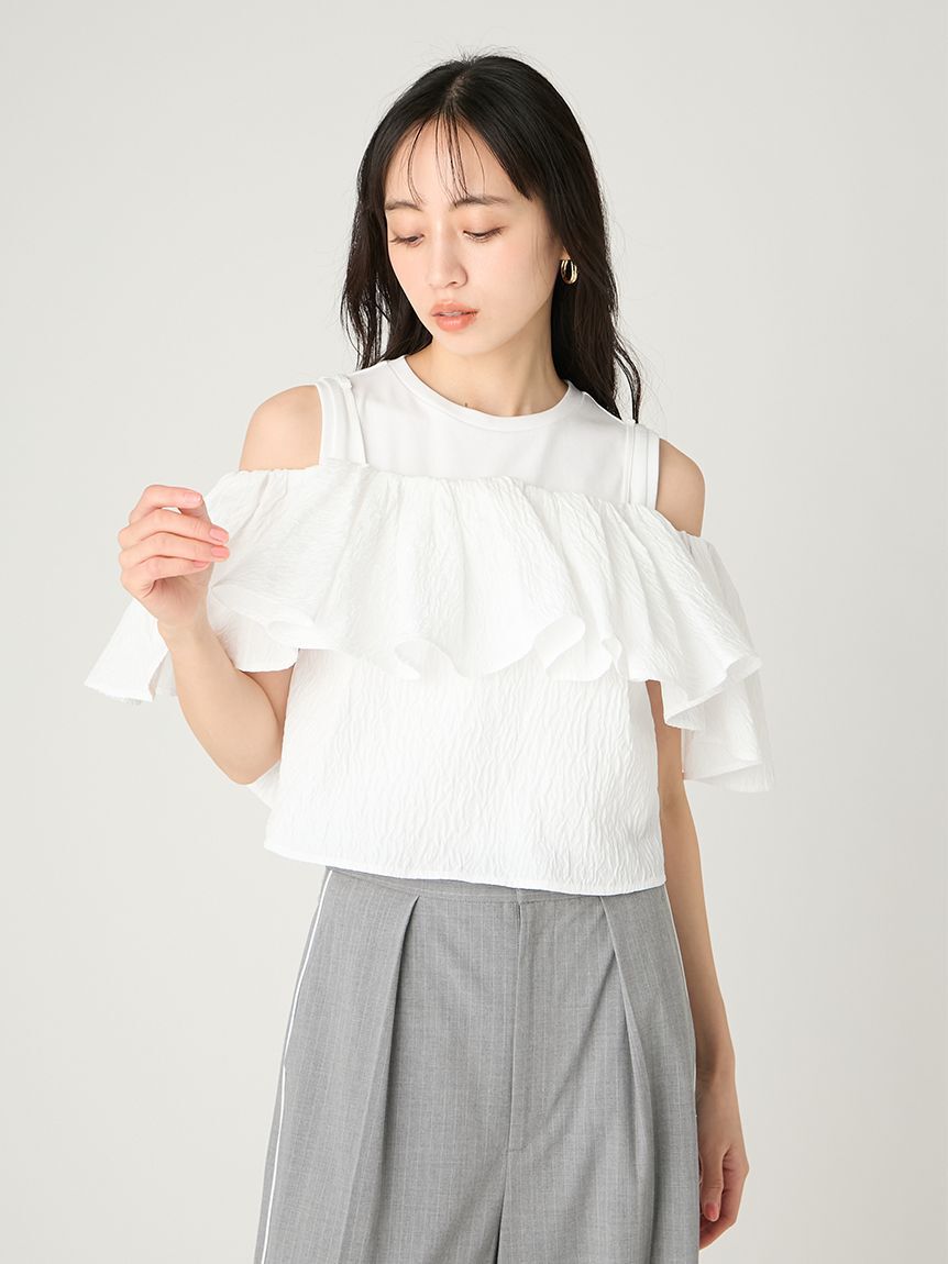 FRAY I.D「2wayジャガードブラウス&times;カットソーセット」|シャツ・ブラウス|