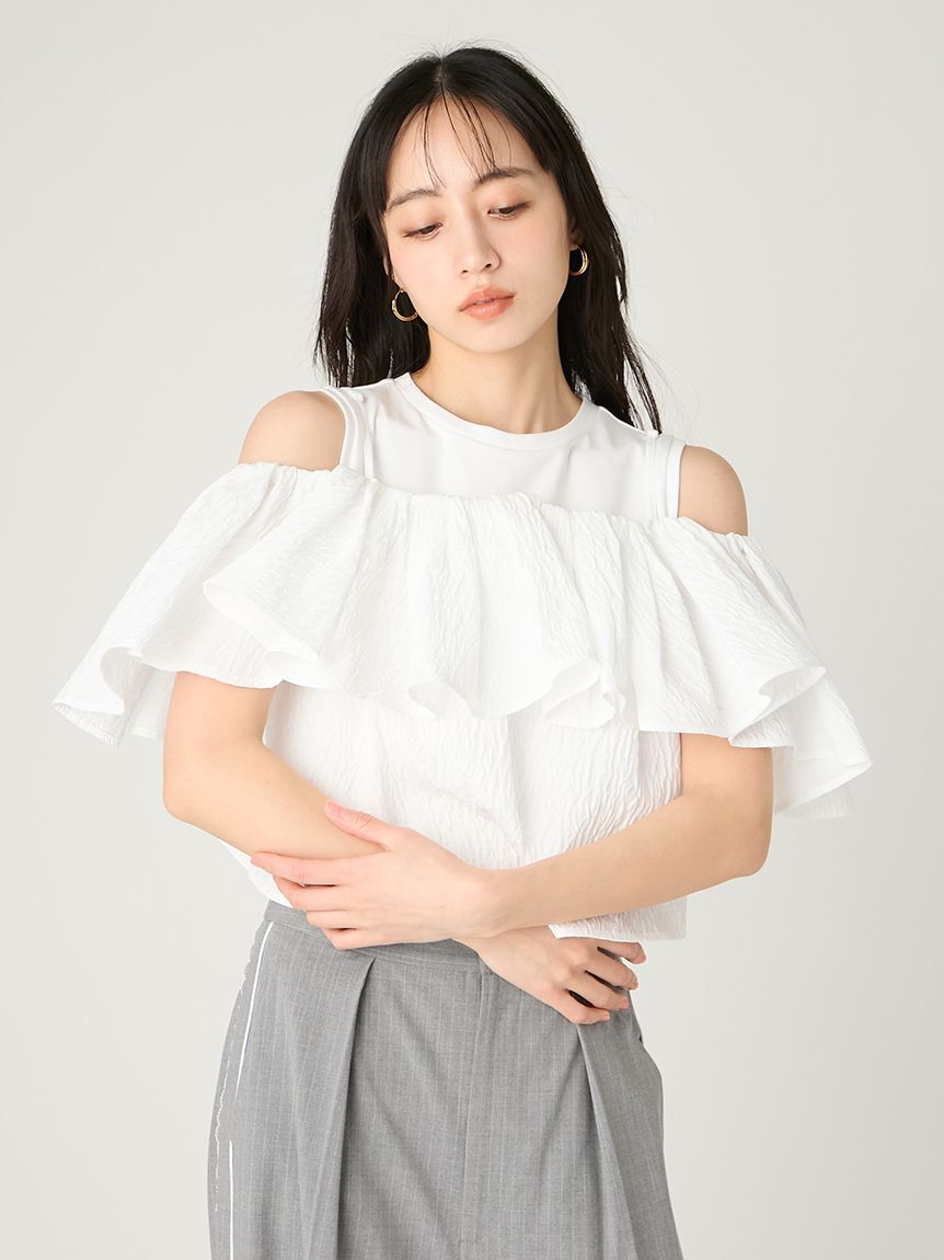 FRAY I.D「2wayジャガードブラウス&times;カットソーセット」|シャツ・ブラウス|