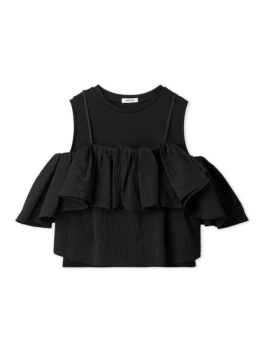 FRAY I.D「2wayジャガードブラウス&times;カットソーセット」|シャツ・ブラウス|BLK