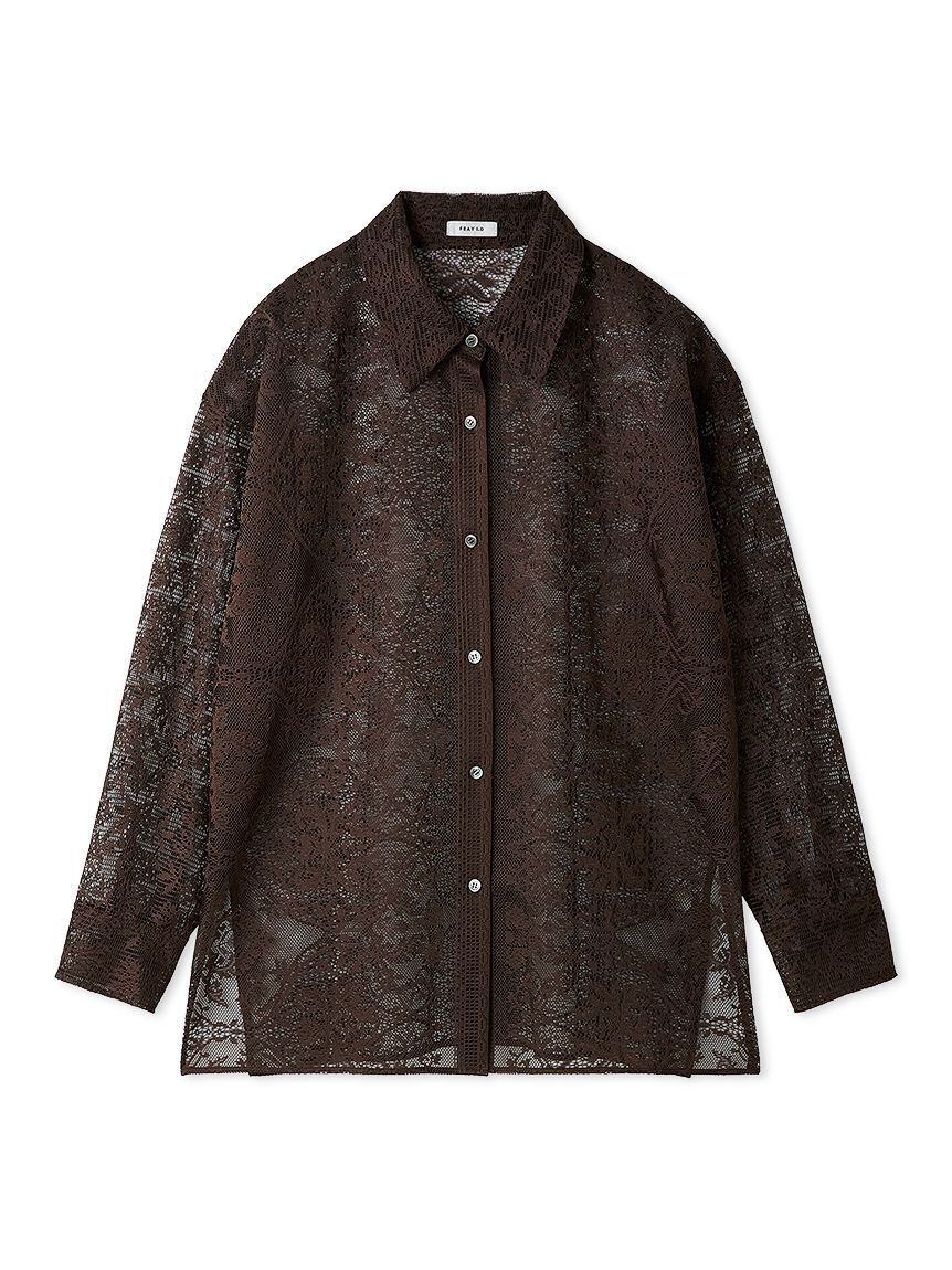 FRAY I.D「オーナメントパネルレースシャツ／ウォッシャブル」|シャツ・ブラウス|BRW