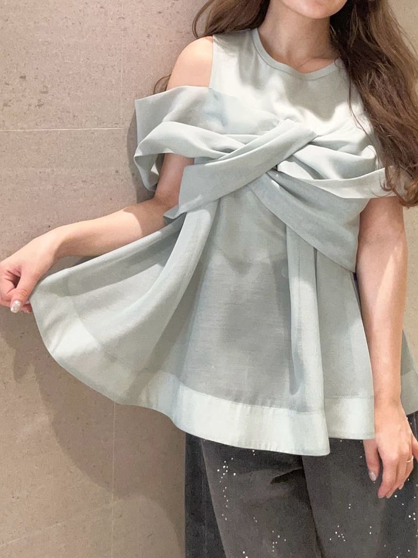 FRAY I.D「ツイストディテールカットトップス／ウォッシャブル・接触冷感」|Tシャツ・カットソー|