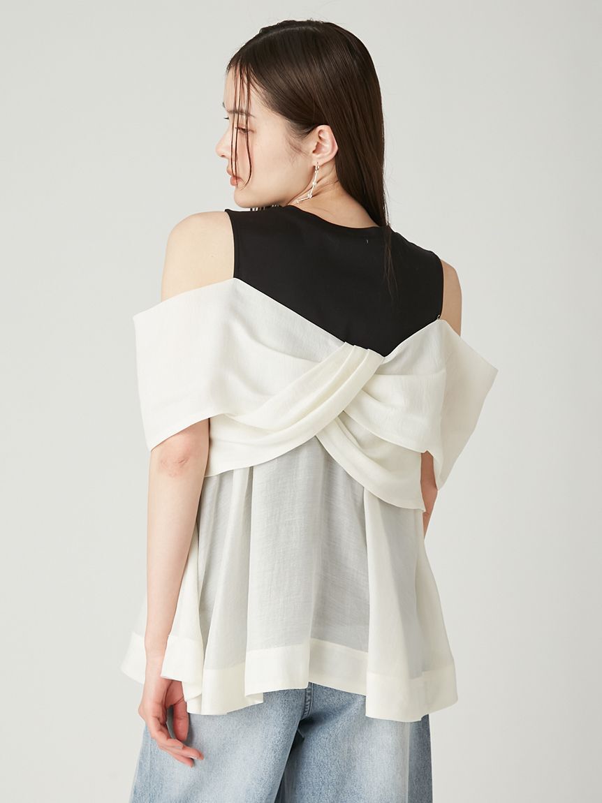 FRAY I.D「ツイストディテールカットトップス／ウォッシャブル・接触冷感」|Tシャツ・カットソー|