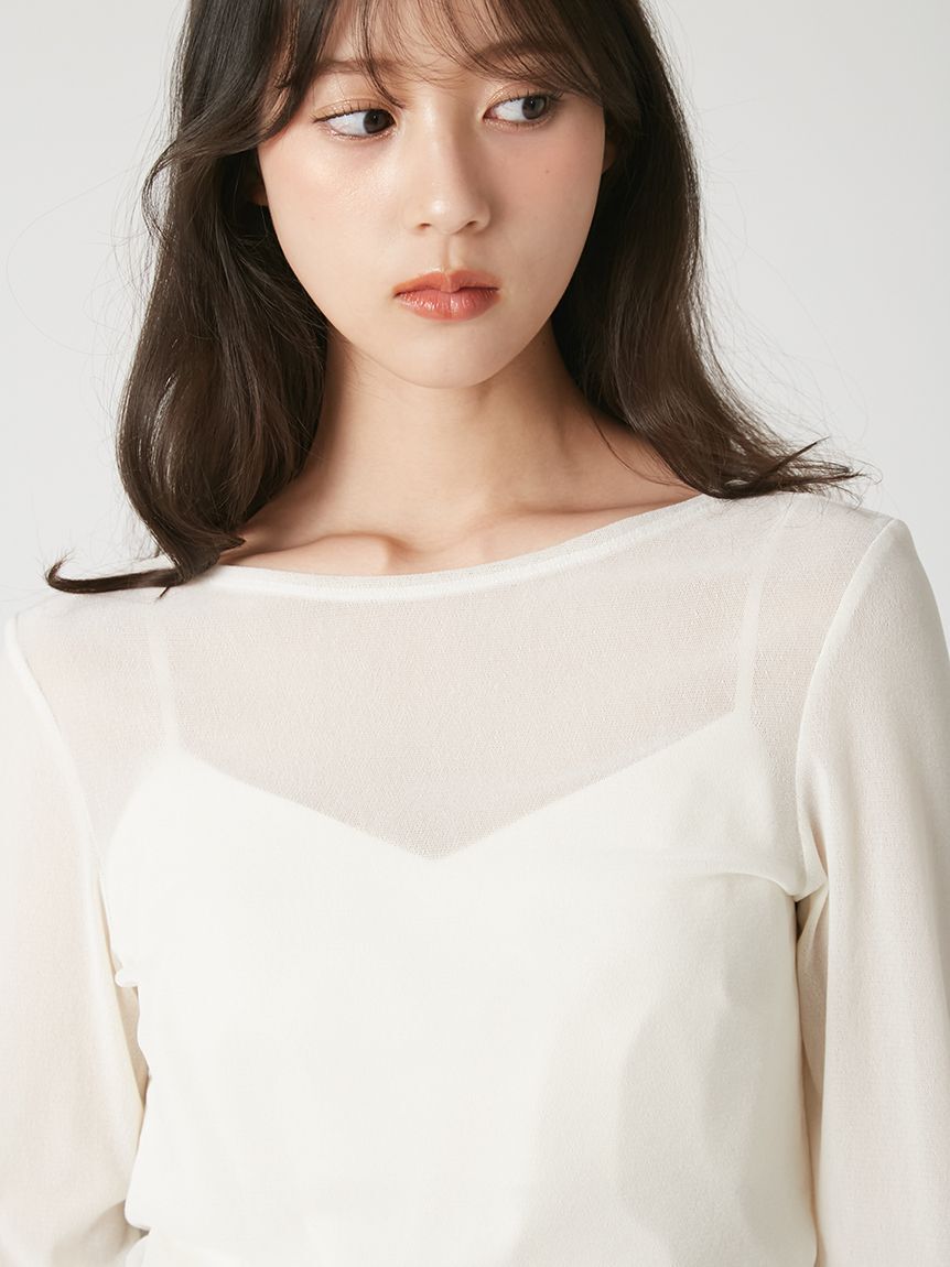 FRAY I.D「【ウォッシャブル】フロッキーチュールベーシックトップス」|Tシャツ・カットソー|