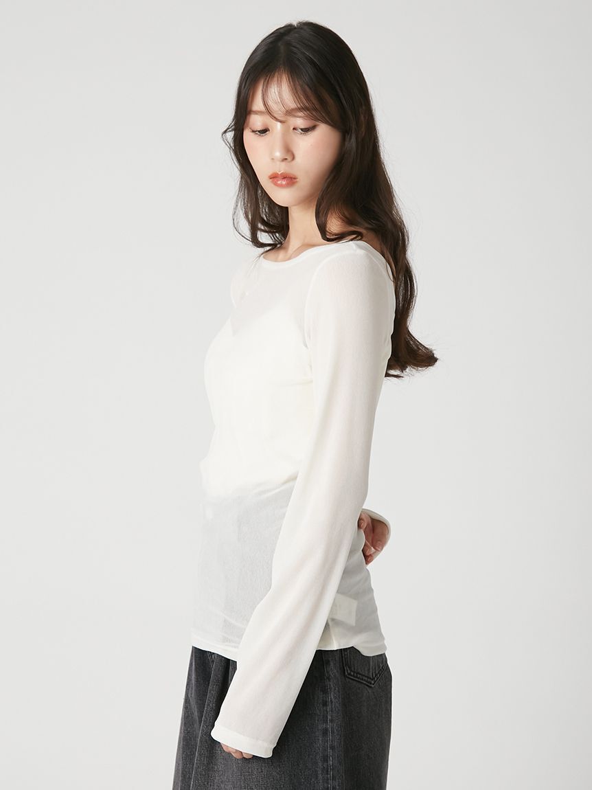 FRAY I.D「【ウォッシャブル】フロッキーチュールベーシックトップス」|Tシャツ・カットソー|